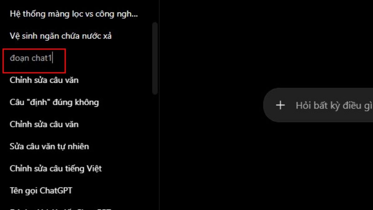 Lưu trữ và cách khôi phục đoạn chat đã xóa trên ChatGPT bằng cách đặt tên cho đoạn chat bước 3