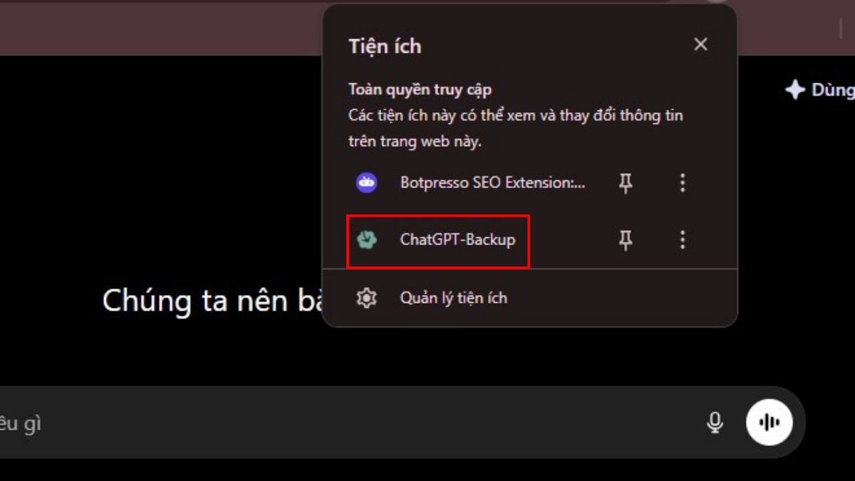 Lưu trữ và cách khôi phục đoạn chat đã xóa trên ChatGPT bằng cách dùng ChatGPT Backup bước 3