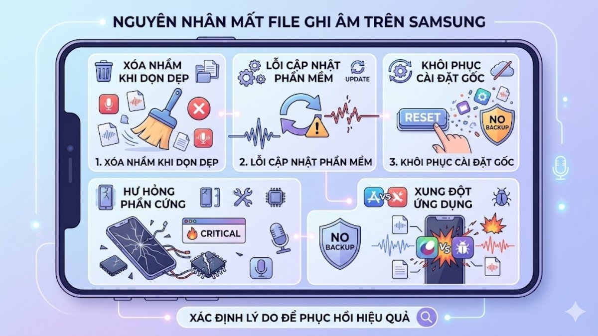 Nguyên nhân và cách khôi phục ghi âm đã bị xóa trên Samsung