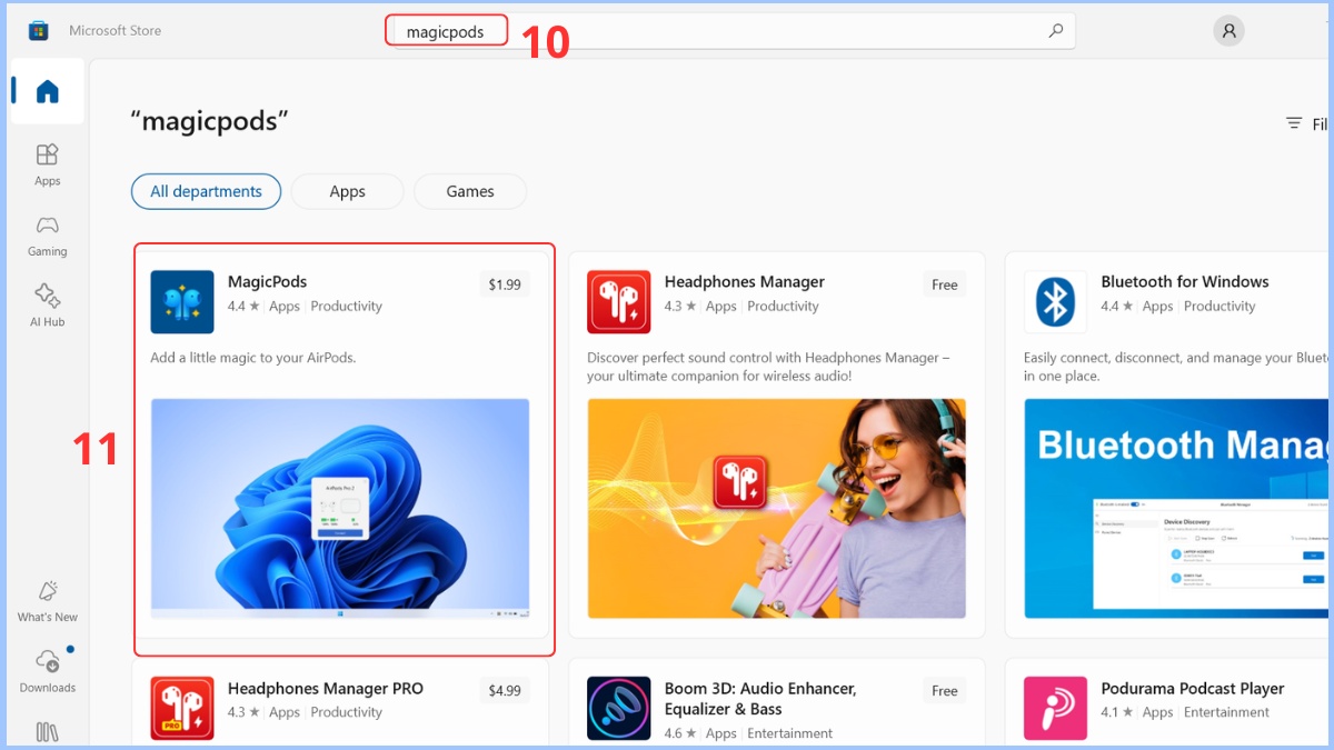 Cách kiểm tra pin Airpods trên Windows bước 10, 11