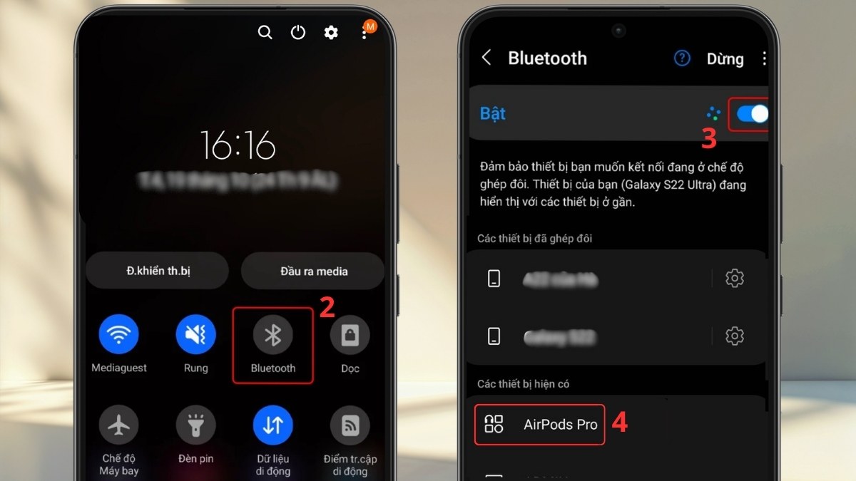 Cách kiểm tra pin Airpods trên điện thoại bước 2, 3, 4