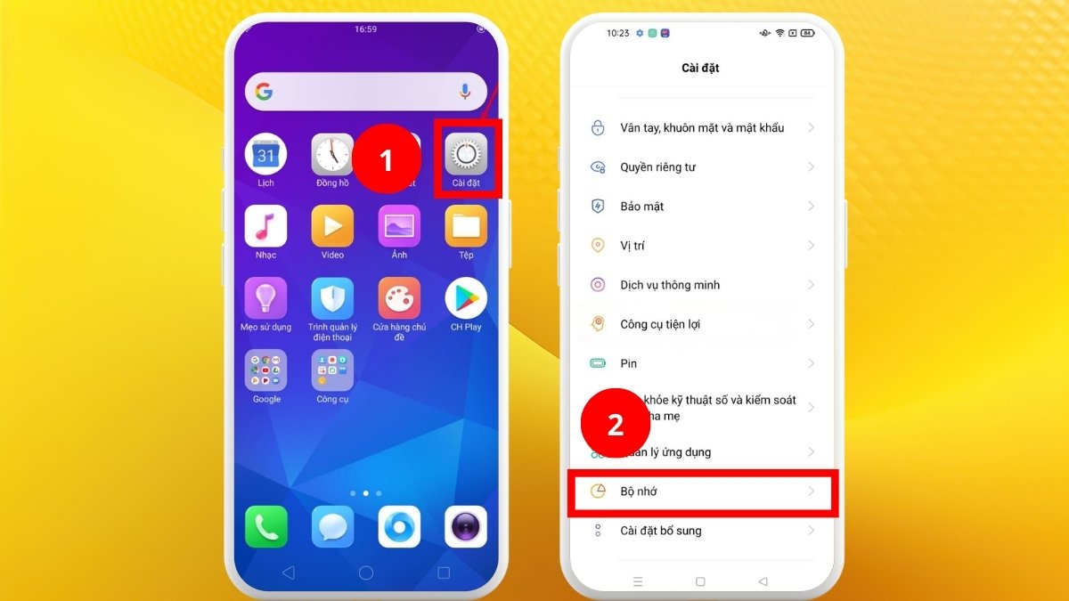 Cách làm điện thoại OPPO chạy mượt hơn - Dọn dẹp bộ nhớ bước 1