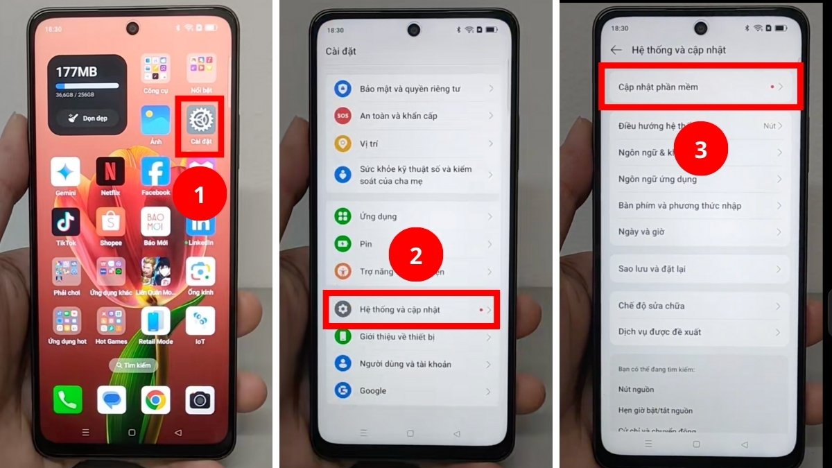 Cách làm điện thoại OPPO chạy mượt hơn - Cập nhật ColorOS bước 1