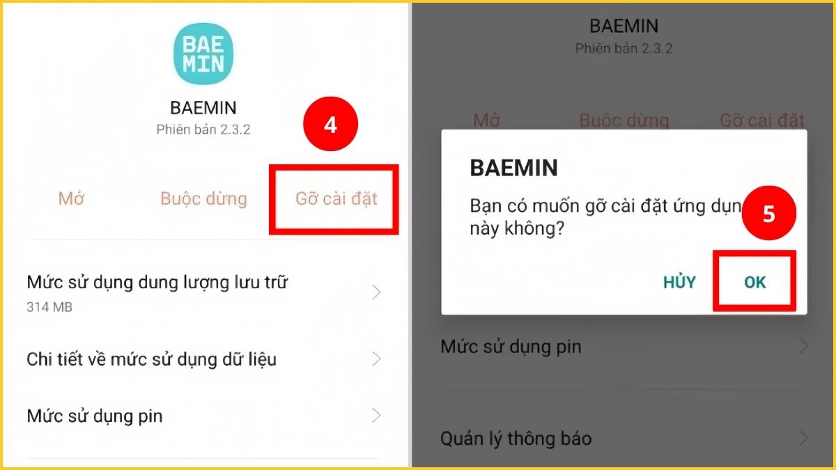 Cách làm điện thoại OPPO chạy mượt hơn - Gỡ ứng dụng không cần thiết bước 2, 3