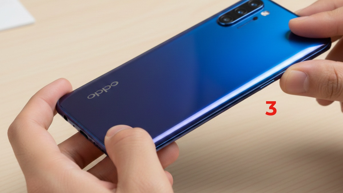 Cách lắp SIM OPPO có SIM trên thân máy bước 3