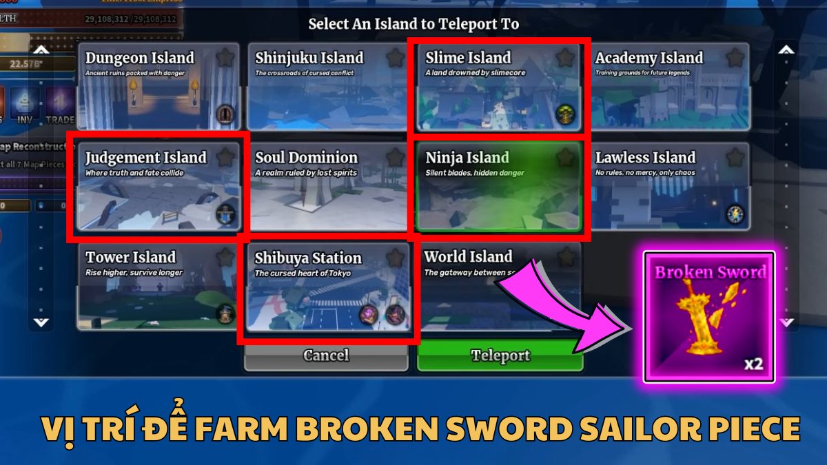 Cách lấy Broken Sword Sailor Piece - Địa điểm cày farm