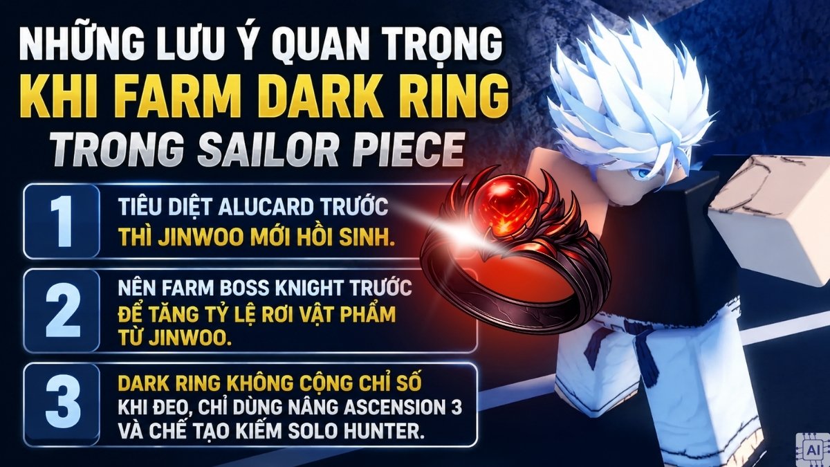 Cách lấy Dark Ring trong Sailor Piece và lưu ý