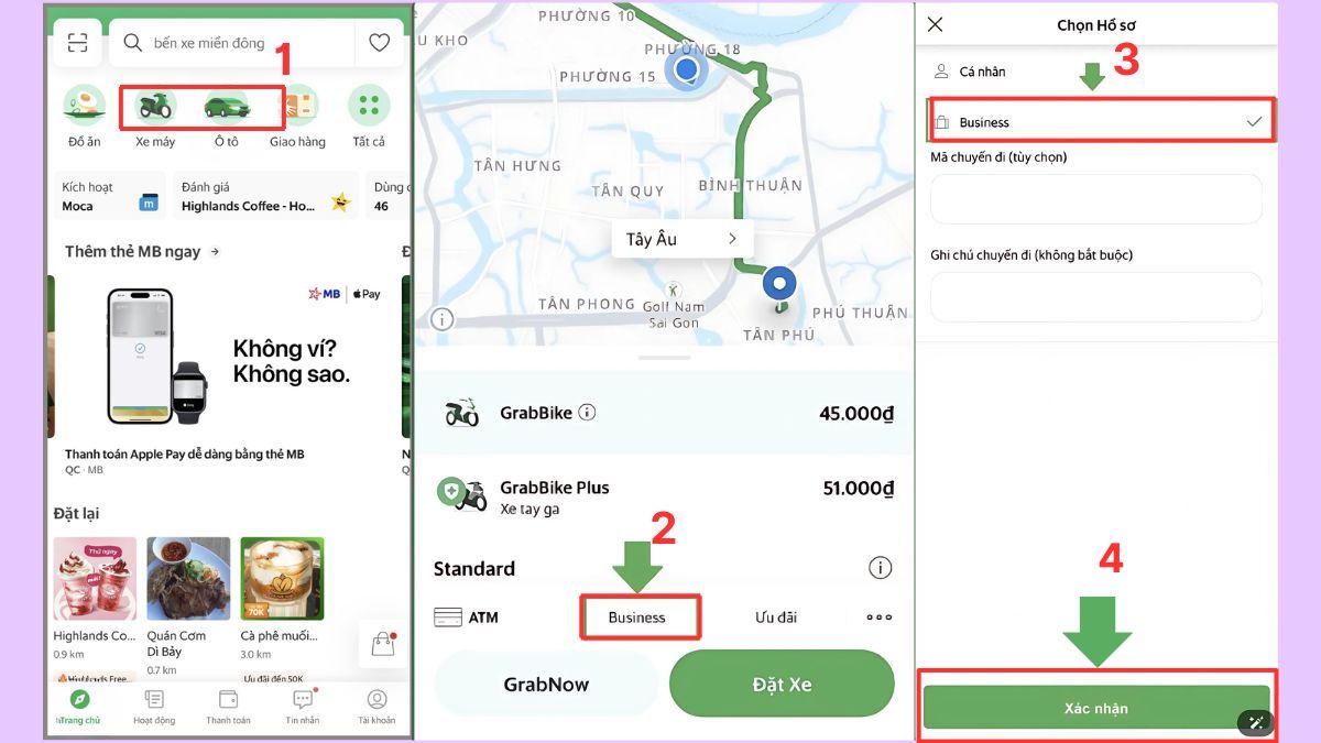 Cách lấy hóa đơn Grab cho công ty
