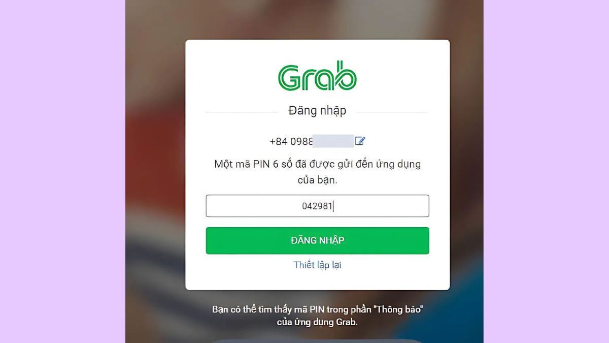 Cách lấy hóa đơn Grab trên website bước 2