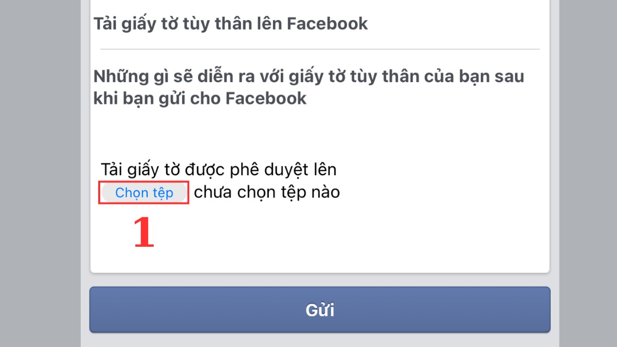 Cách lấy lại Facebook cũ trên điện thoại - Cung cấp giấy tờ tùy thân bước 1