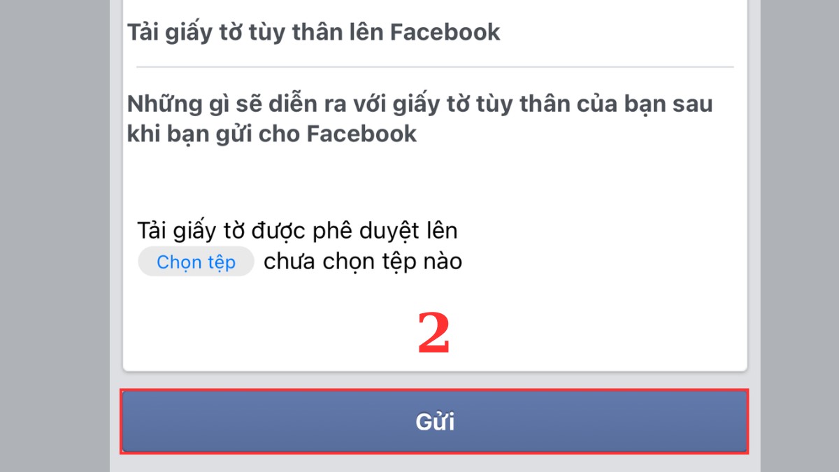 Cách lấy lại Facebook cũ trên điện thoại - Cung cấp giấy tờ tùy thân bước 2