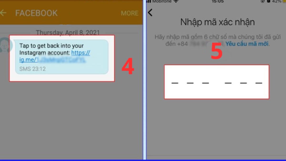 Cách lấy lại mật khẩu Instagram trên iPhone bước 4, 5 -  Trường hợp 3