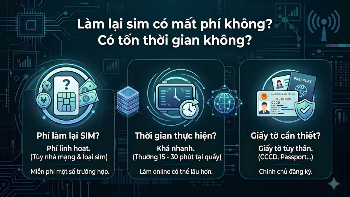 Cách lấy lại số điện thoại khi bị mất SIM - Phí và thời gian làm lại SIM
