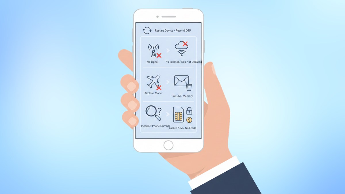 Khắc phục khi cách lấy mã OTP trên điện thoại bị lỗi, không thực hiện được