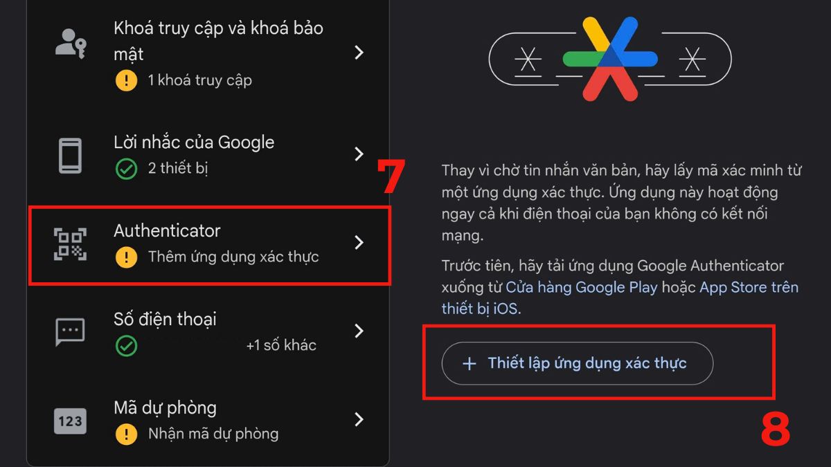 Cách lấy mã xác minh Gmail qua ứng dụng Google Authenticator bước 3-2