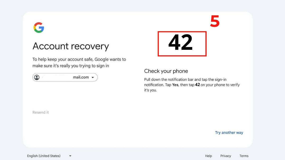 Cách lấy mã xác minh Gmail từ thiết bị khác bước 1-3