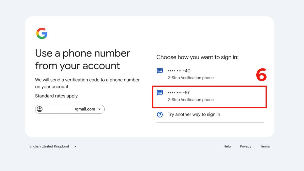 Cách lấy mã xác minh Gmail qua tin nhắn SMS hoặc cuộc gọi bước 2-2