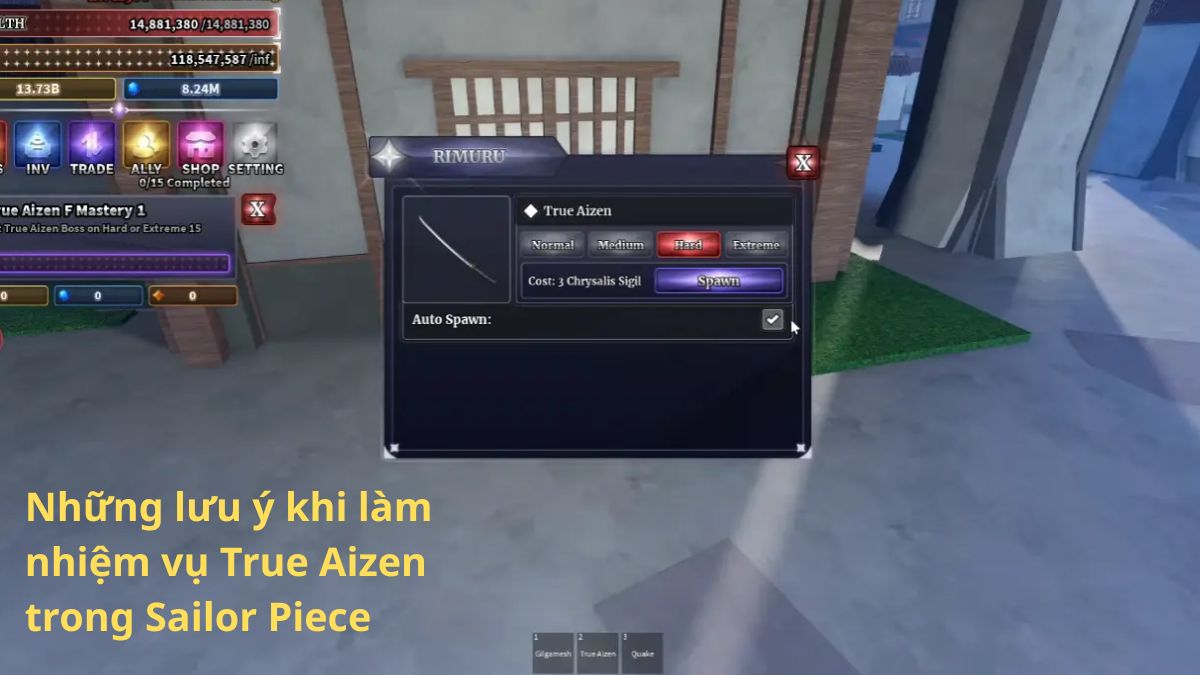 Cách lấy True Aizen Sailor Piece và các lưu ý