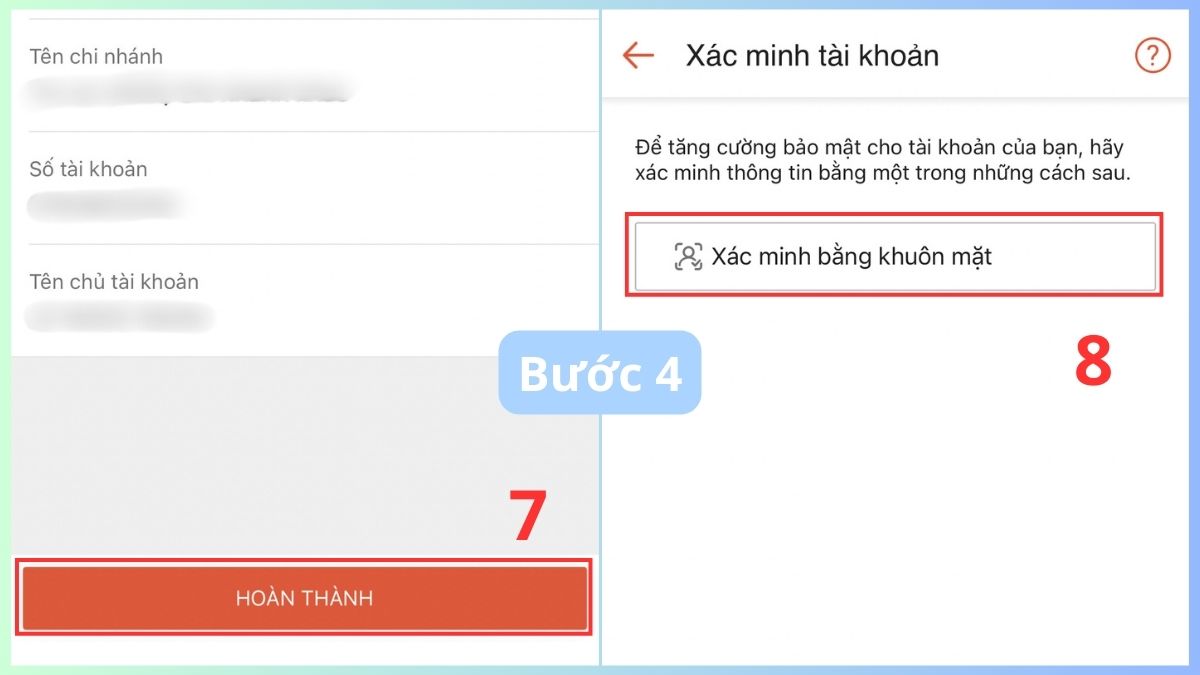 Cách liên kết tài khoản ngân hàng với Shopee bước 4