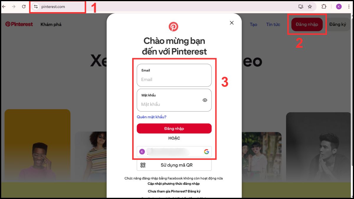 Cách lưu ảnh trên Pinterest định dạng Gif bước 1, 2, 3