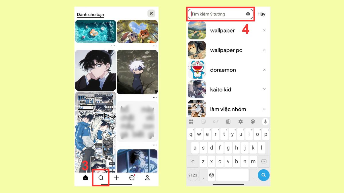 Cách lưu ảnh trên Pinterest về điện thoại qua app bước 3, 4