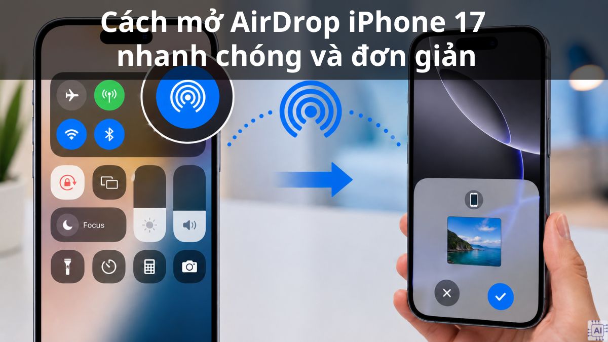 Cách mở AirDrop iPhone 17 nhanh chóng và đơn giản
