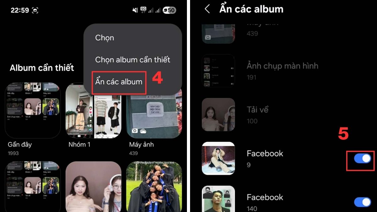 Cách ẩn album ảnh trên điện thoại Samsung trong Bộ Sưu Tập bước 4
