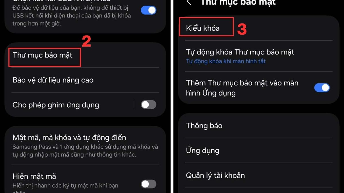 Cách ẩn album ảnh trên điện thoại Samsung trong Thư mục bảo mật bước 2