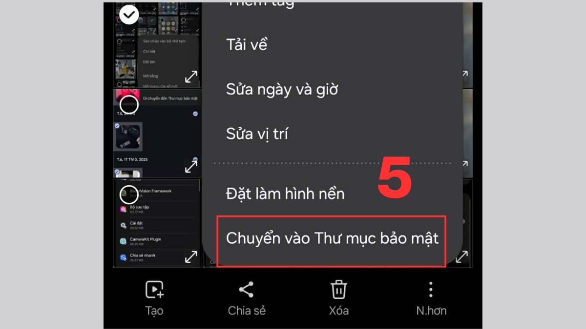 Cách ẩn album ảnh trên điện thoại Samsung trong Thư mục bảo mật bước 5
