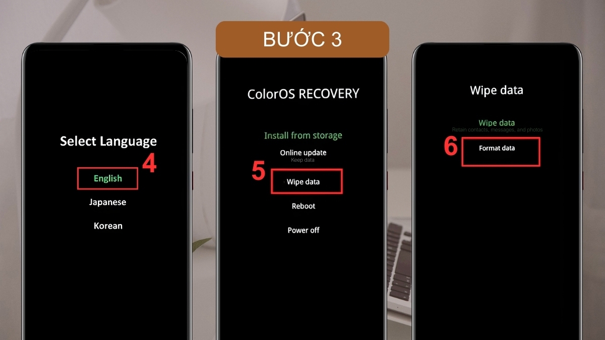 Cách mở khóa OPPO khi quên mật khẩu bằng Hard Reset bước 3