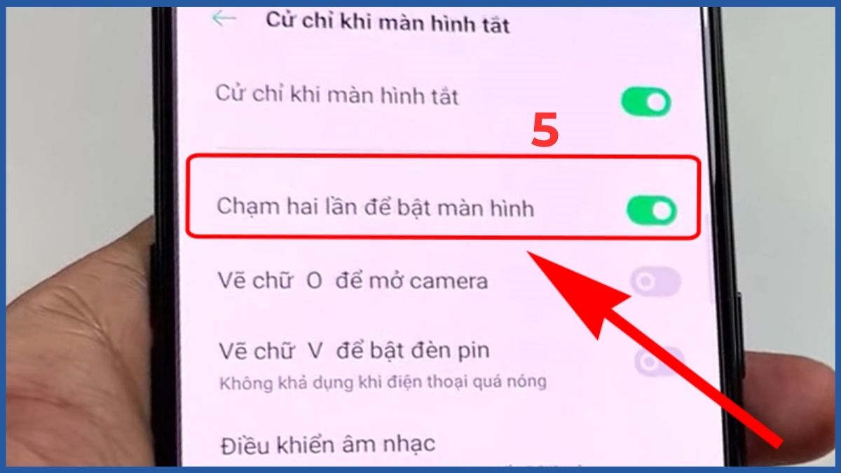 Cách mở nguồn Oppo khi nút nguồn bị liệt - Chạm 2 lần để bật màn hình bước 5