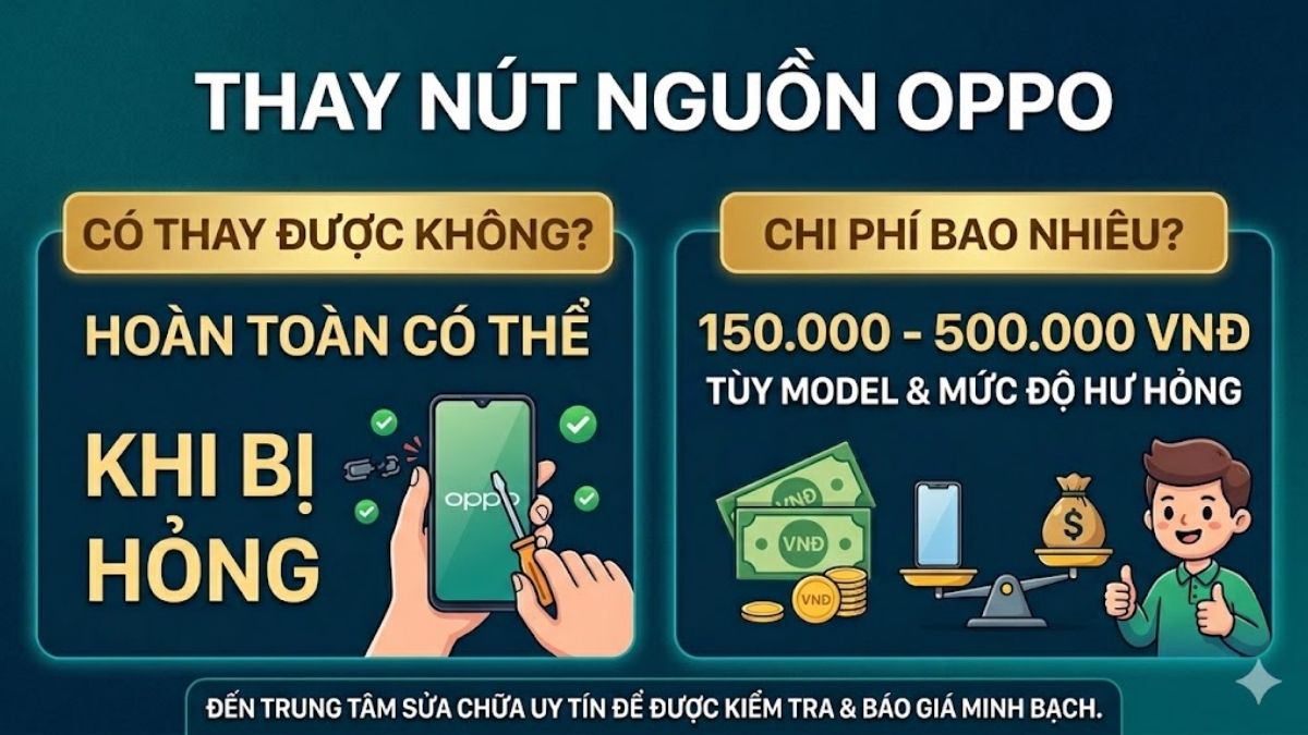 Cách mở nguồn Oppo khi nút nguồn bị liệt - Thay thế nút nguồn