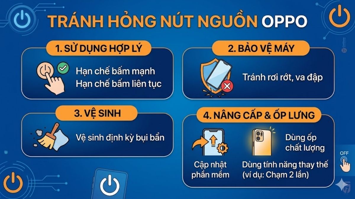 Cách mở nguồn Oppo khi nút nguồn bị liệt và các lưu ý