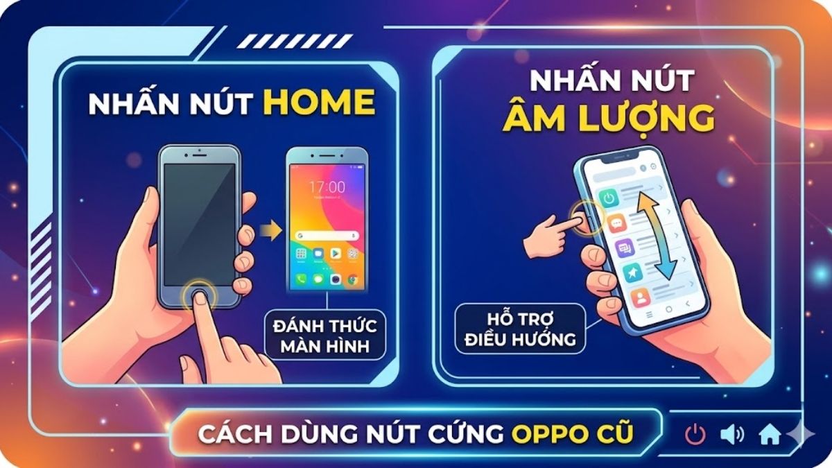 Cách mở nguồn Oppo khi nút nguồn bị liệt bằng nút Home