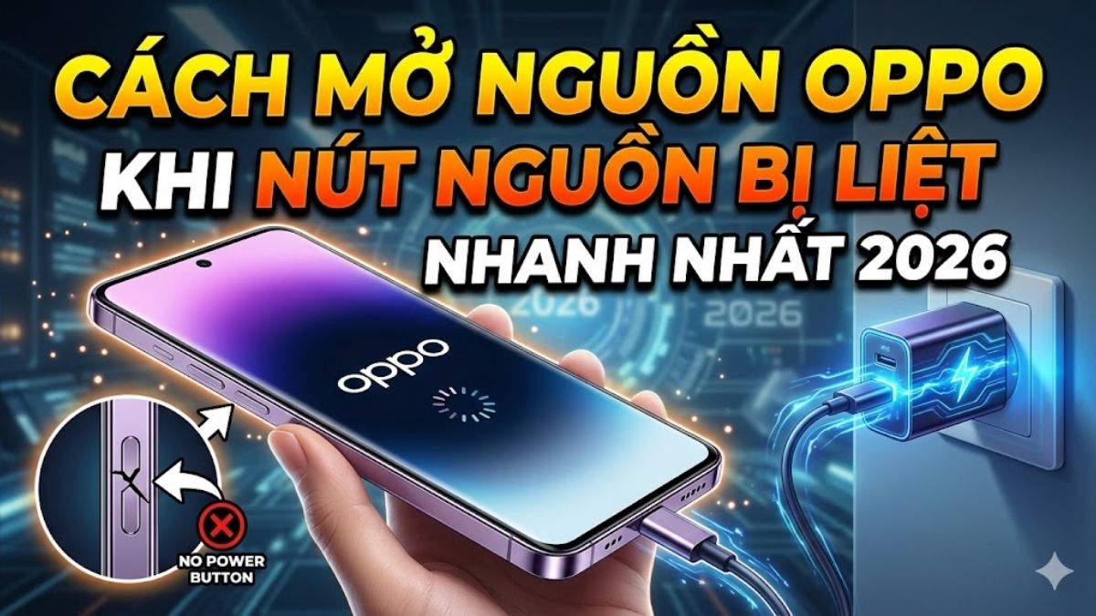 Cách mở nguồn Oppo khi nút nguồn bị liệt nhanh nhất 2026