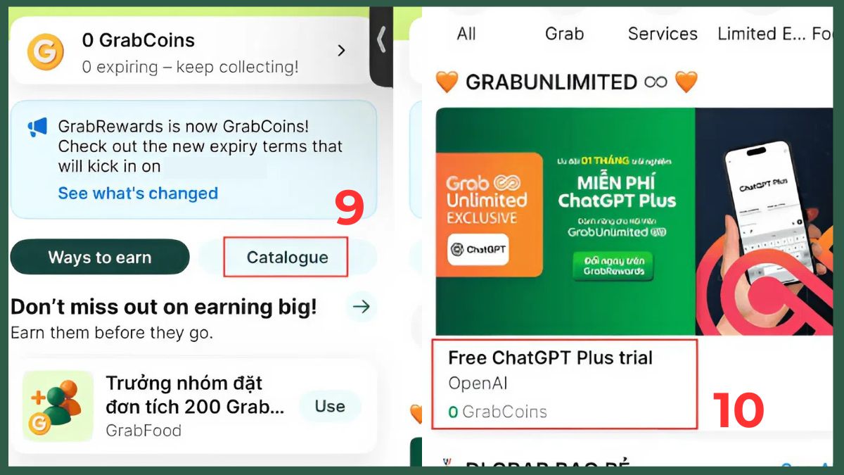 Cách nhận ChatGPT Plus miễn phí qua Grab Unlimited bước 4-1