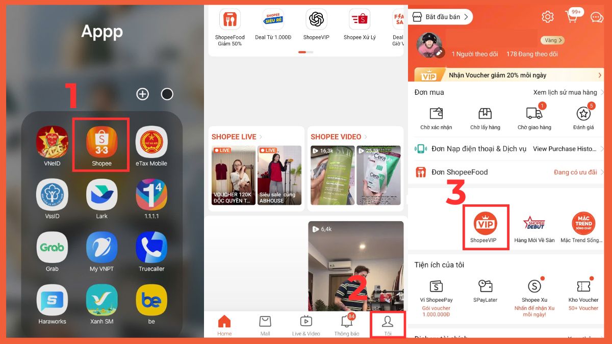 Cách nhận ChatGPT Plus miễn phí qua Shopee VIP bước 1