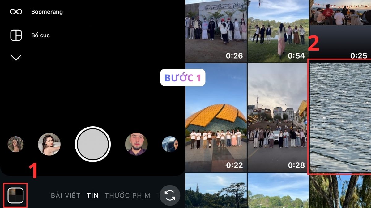 Cách sắp xếp bố cục ảnh trên Story Instagram với nhãn Photo bước 1