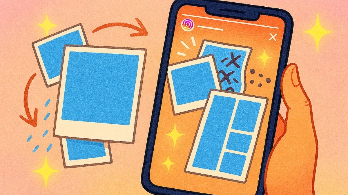 Cách sắp xếp bố cục ảnh trên Story Instagram - Thay đổi thứ tự