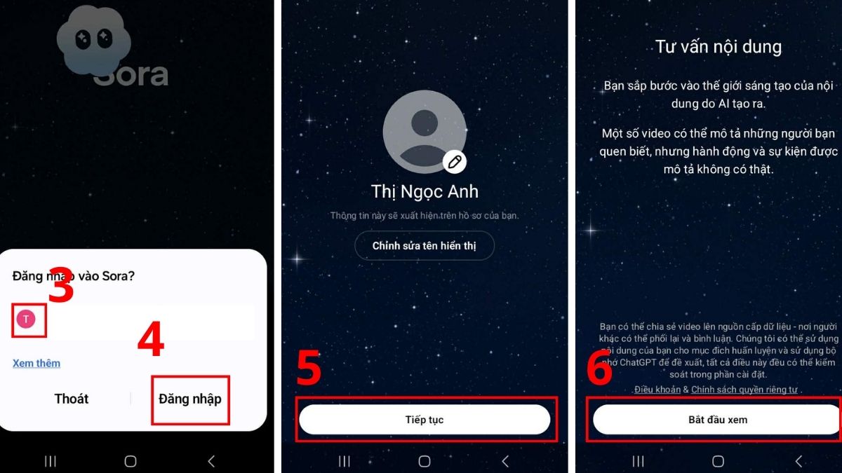Cách sử dụng Sora Chatgpt - Cách đăng ký bước 3, 4, 5, 6