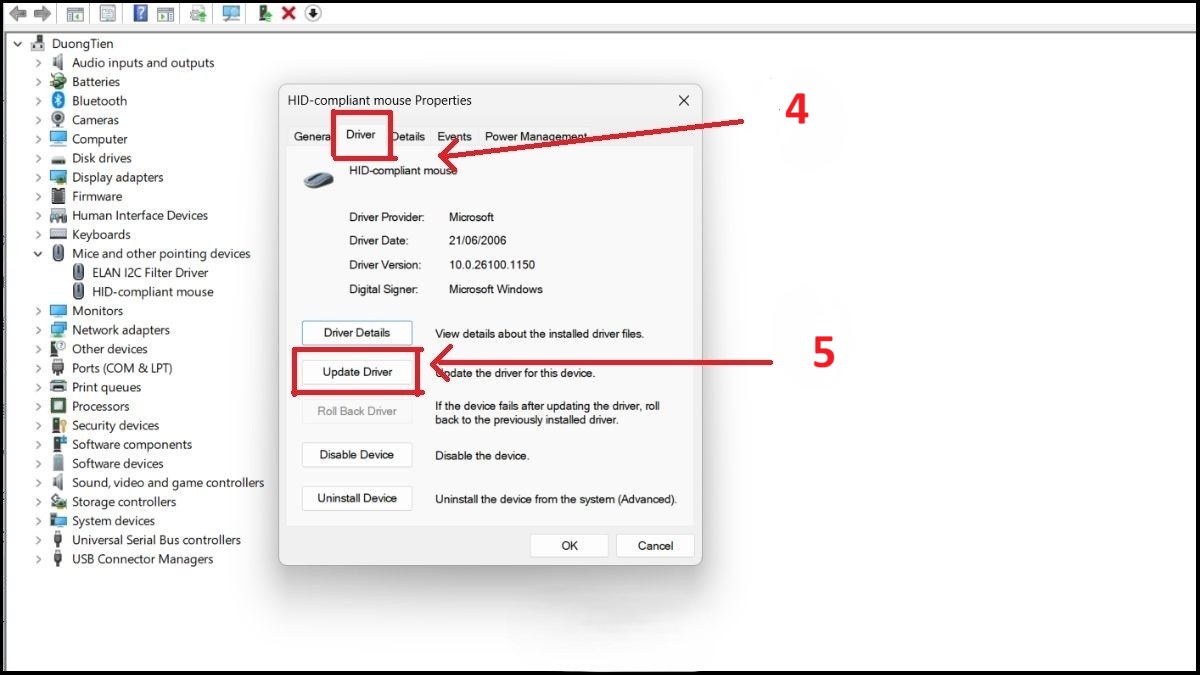 Cách sửa chuột máy tính bị liệt - Cập nhật Driver bước 3