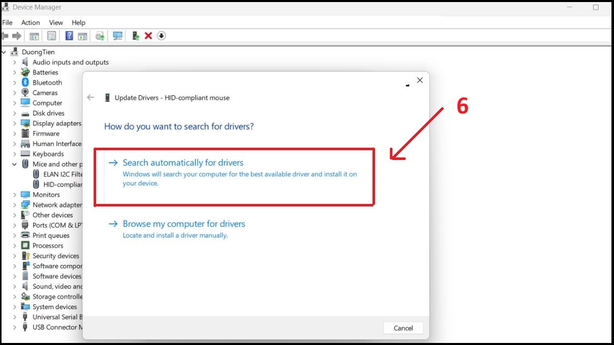 Cách sửa chuột máy tính bị liệt - Cập nhật Driver bước 4