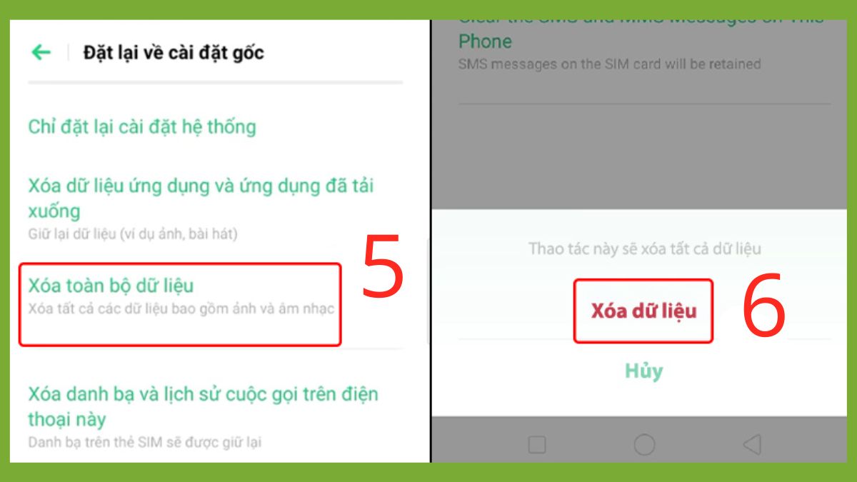 Cách sửa điện thoại OPPO không lên màn hình - Khôi phục cài đặt gốc bước 3