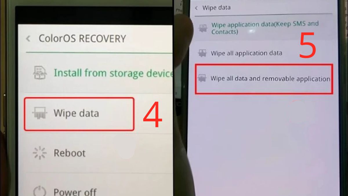 Cách sửa điện thoại OPPO không lên màn hình - Reset điện thoại bước 4