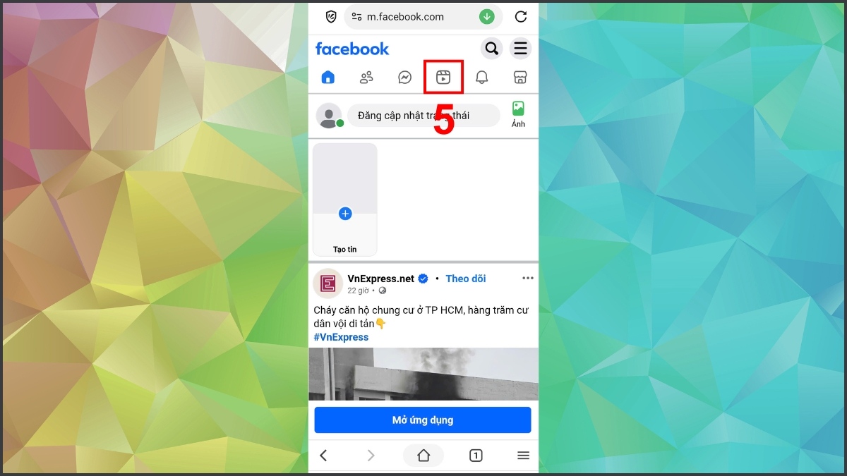 Cách tải video từ Facebook về điện thoại trên Cốc Cốc bước 5