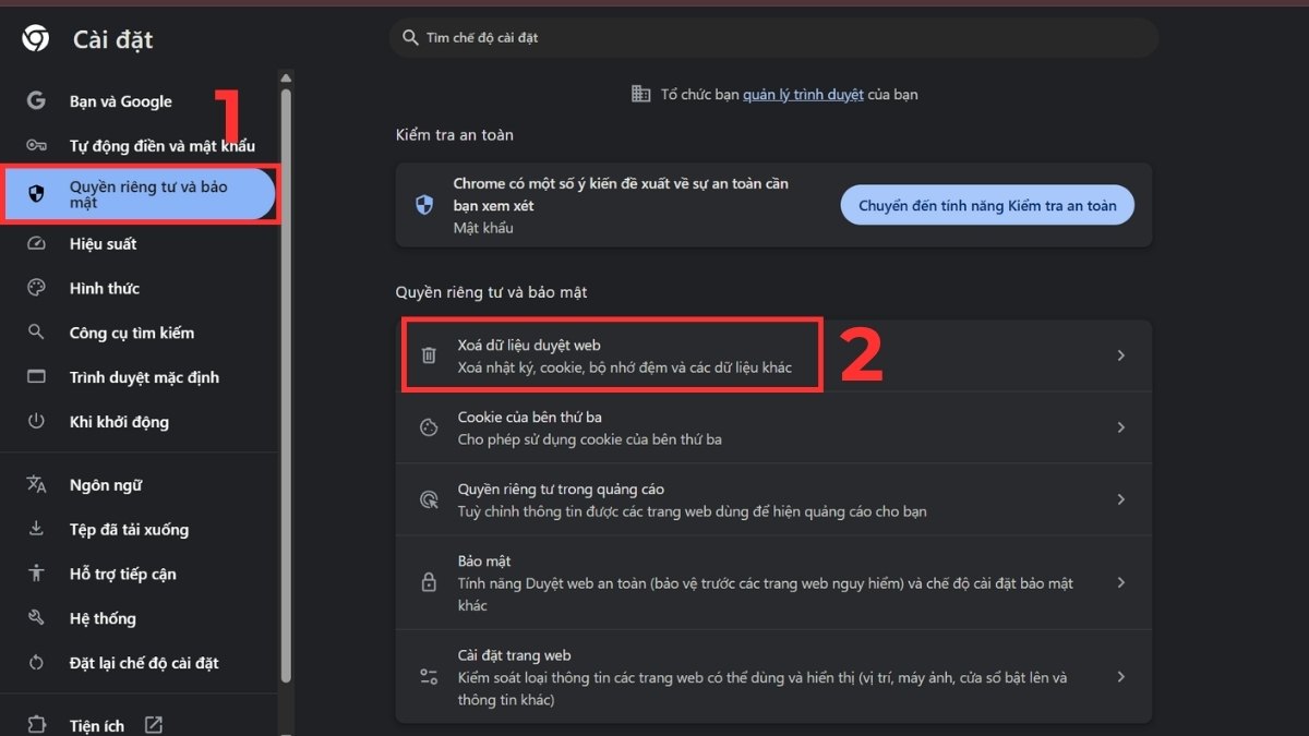 Cách tăng tốc ChatGPT - Xóa cache bước 1, 2