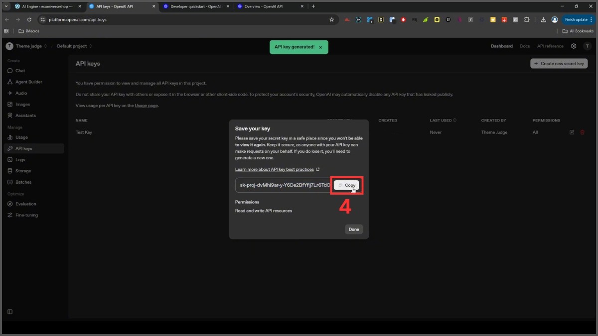 Cách tạo chatbot bằng ChatGPT qua API bước 1-3