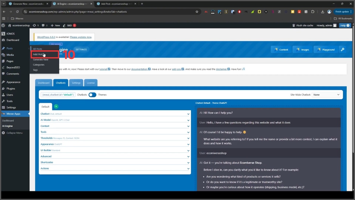 Cách tạo chatbot bằng ChatGPT qua API bước 4-1