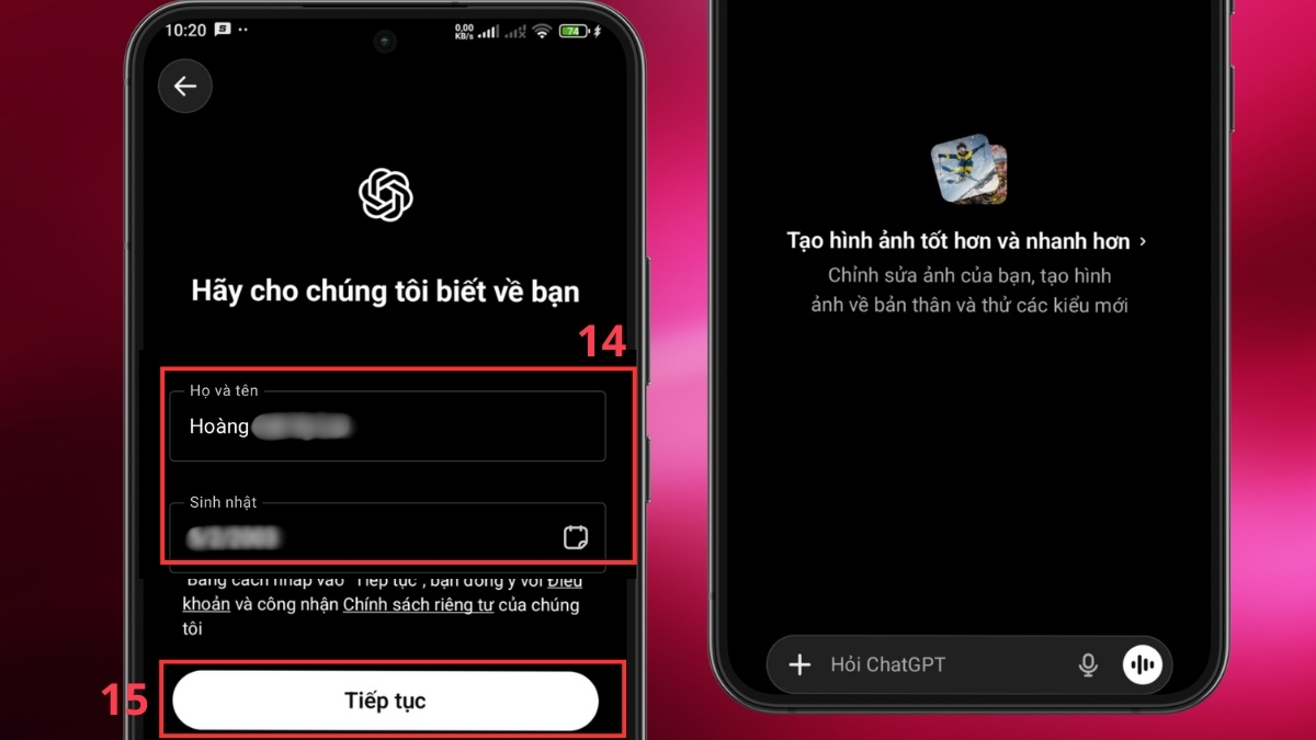 Cách tạo tài khoản ChatGPT trên điện thoại bước 5