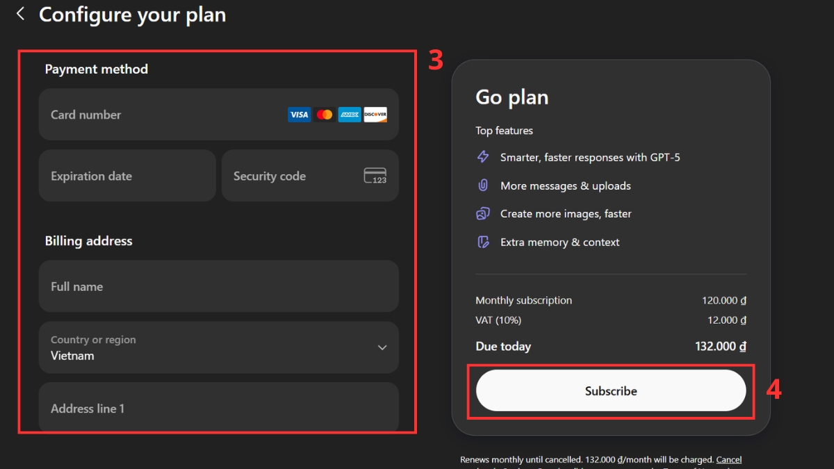 Cách tạo tài khoản ChatGPT Pro, Plus bước 3